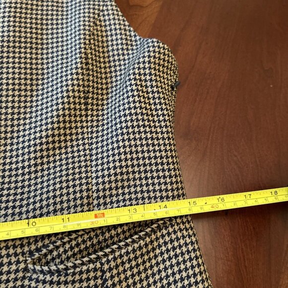 VTG Chelsea Campbell Womens Dress Jumper 8 Tan Houndstooth 100% Wool Academia - Picture 10 of 12